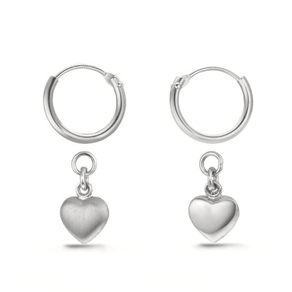 Orecchini a cerchio con pendente Argento Cuore