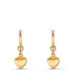 Orecchini a cerchio con pendente Oro giallo 750/18 carati Cuore