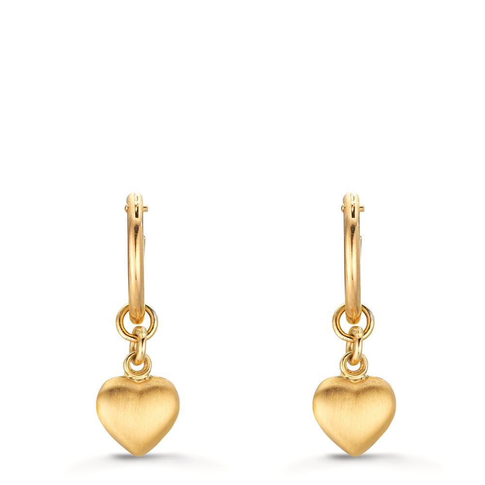 Orecchini a cerchio con pendente Oro giallo 750/18 carati Cuore
