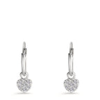 Orecchini a cerchio con pendente Argento Zirconia 6 pietra Cuore