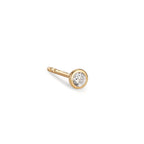 Orecchini a bottone 1 pz Oro giallo 750/18 carati Zirconia Ø3 mm