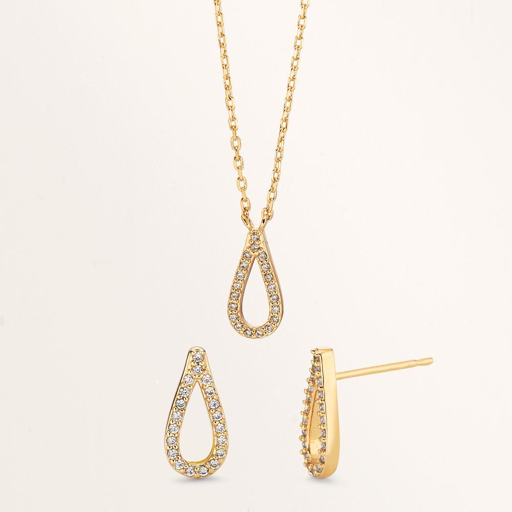 Collana Bronzo Zirconia 20 pietra dorato 40-45 cm
