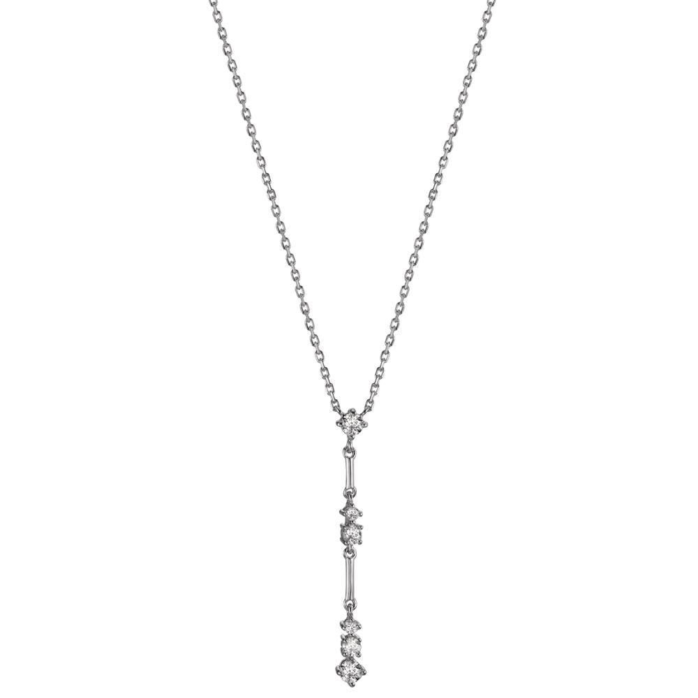 Collana Argento Zirconia 6 pietra rodiato 40-45 cm