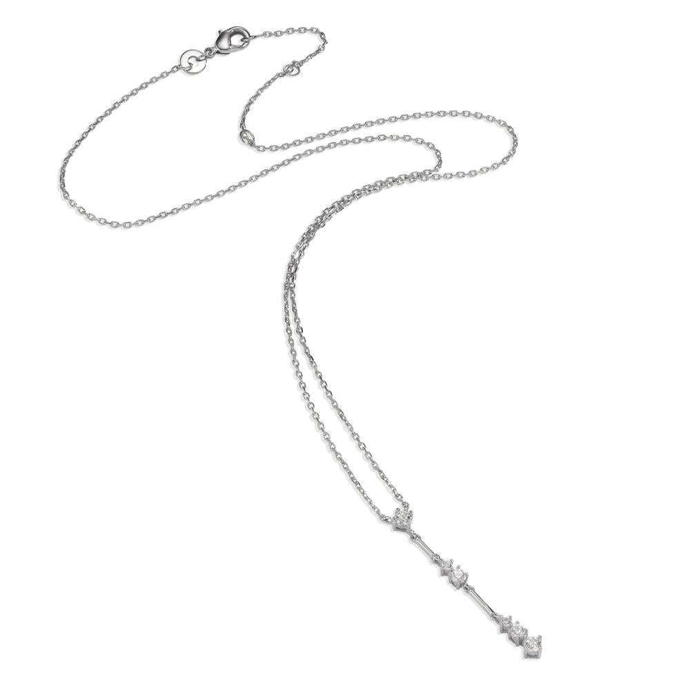 Collana Argento Zirconia 6 pietra rodiato 40-45 cm