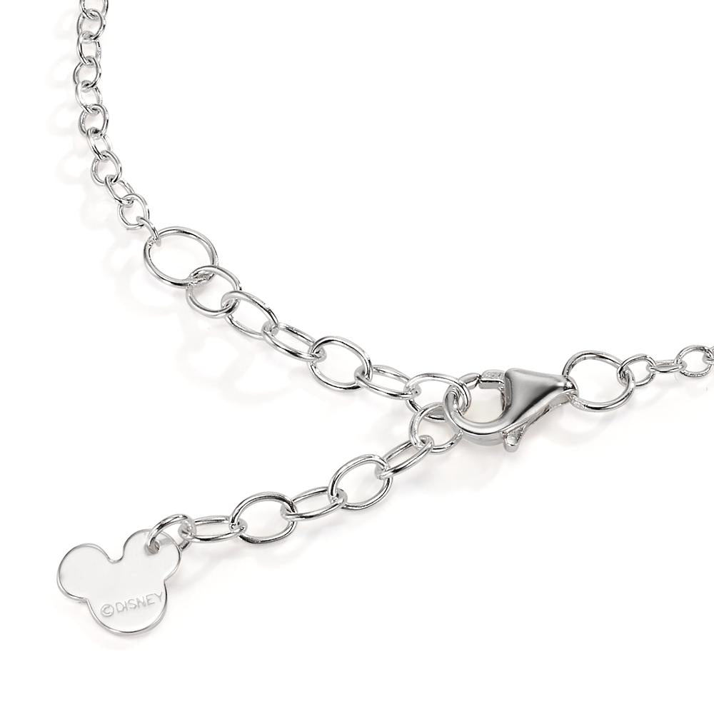 Bracciale Argento Zirconia bianco, 3 pietra rosa bicolore Cuore 14-17 cm
