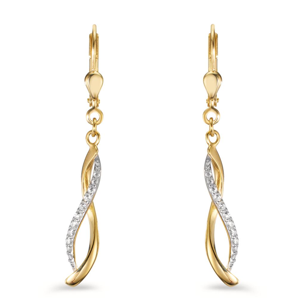 Singola Orecchini Di Cartilagine In Oro Giallo 9k (375) Con Zirconia Cubica 12mm X 2mm - WJS26259