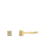 Orecchini a bottone Oro giallo 750/18 carati Diamante 0.04 ct, 8 pietra, p1 Ø2.7 mm