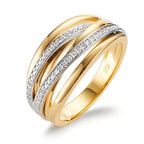 Anello Oro giallo 750/18 carati, Oro bianco 750/18 carati Diamante 0.16 ct, w-si