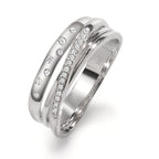 Anello Oro bianco 750/18 carati Diamante 0.11 ct, w-si