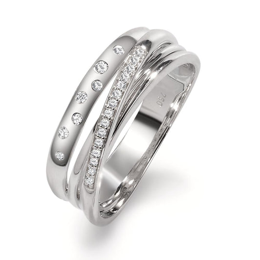 Anello Oro bianco 750/18 carati Diamante 0.11 ct, w-si
