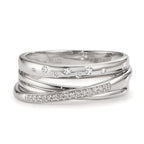 Anello Oro bianco 750/18 carati Diamante 0.11 ct, w-si