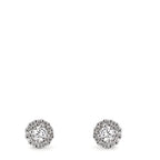 Orecchini a bottone Oro bianco 750/18 carati Diamante 0.24 ct, w-si Ø5 mm