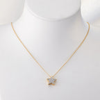 Ciondolo Oro giallo 750/18 carati Diamante 0.08 ct, w-si Stella Ø10 mm