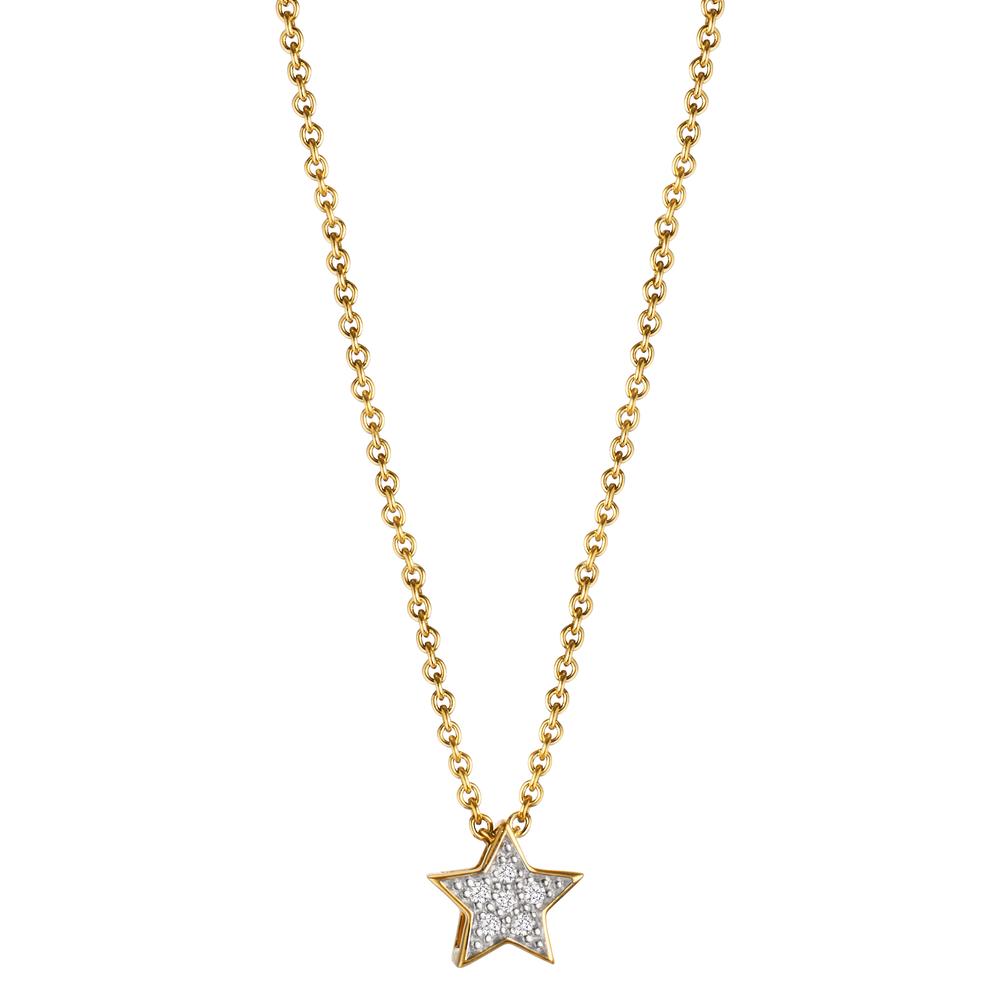Collana Oro giallo 750/18 carati Diamante 0.03 ct, w-si Stella 40-42 cm