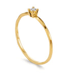 Anello solitario Oro giallo 750/18 carati Diamante 0.04 ct, w-si