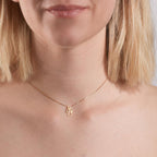 Ciondolo Oro giallo 750/18 carati Diamante 0.007 ct, w-si Angelo