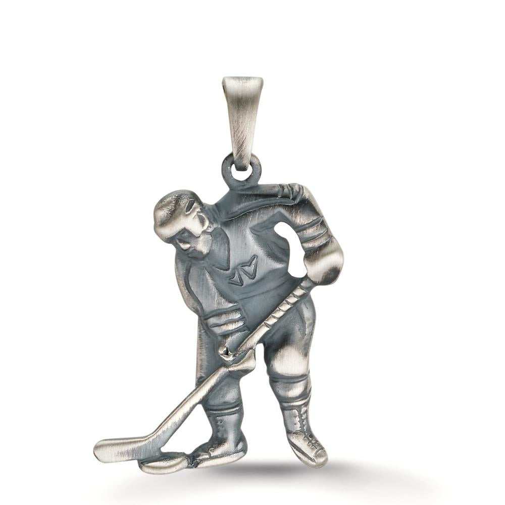 Ciondolo Argento patinato Hockey su ghiaccio