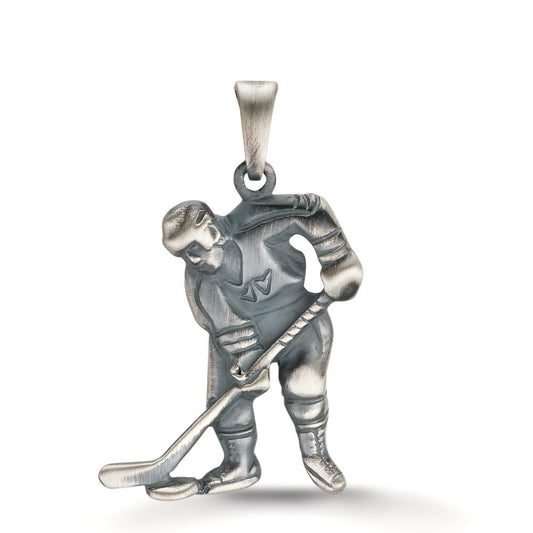 Ciondolo Argento patinato Hockey su ghiaccio