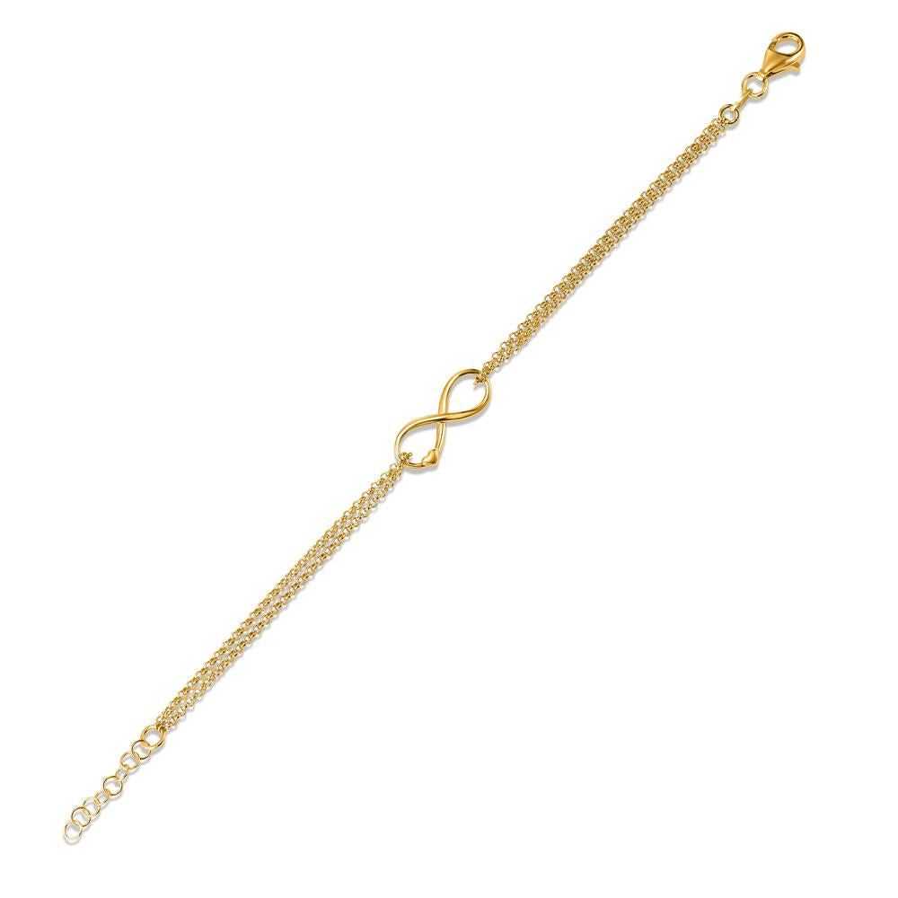 Bracciale Argento giallo dorato Infinito 16-19 cm