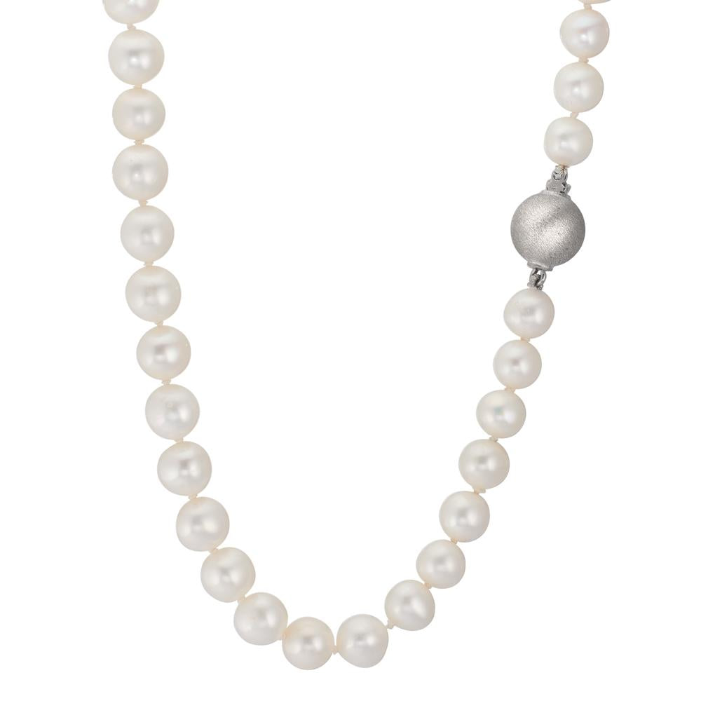 Collana Argento rodiato Perla coltivata d'acqua dolce, 7 mm 44 cm
