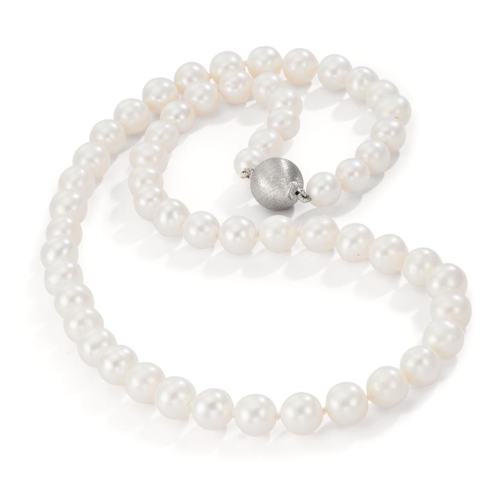 Collana Argento rodiato Perla coltivata d'acqua dolce, 7 mm 44 cm