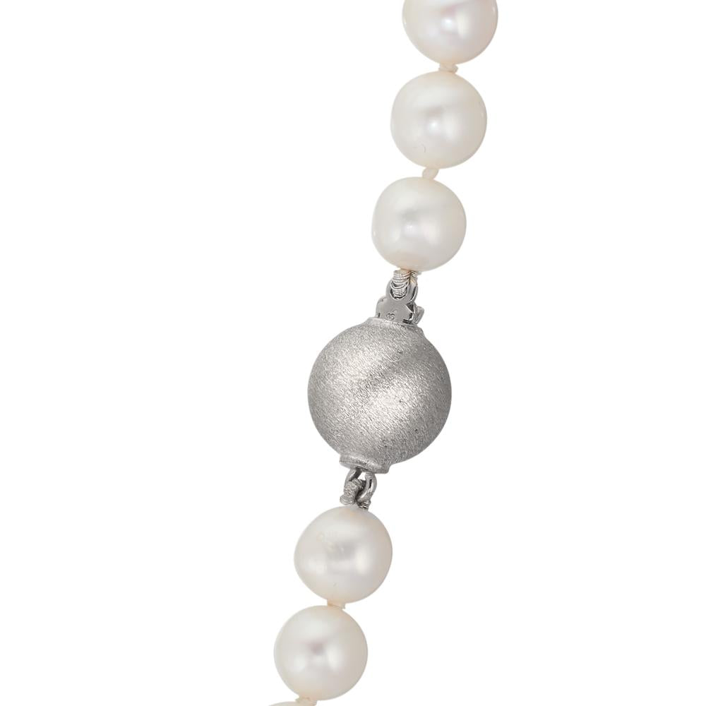 Collana Argento rodiato Perla coltivata d'acqua dolce, 7 mm 44 cm