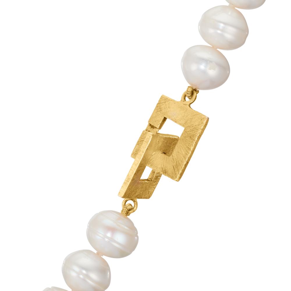 Collana Argento Perla coltivata d'acqua dolce 10-10.5 mm 52 cm