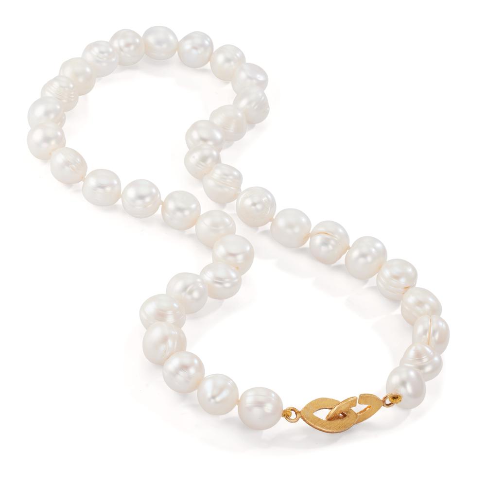 Collana Argento giallo dorato Perla coltivata d'acqua dolce, 11 mm 46 cm