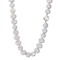 Collana Oro bianco 750/18 carati Perla coltivata d'acqua dolce Grigio 10.5-11 mm 42 cm