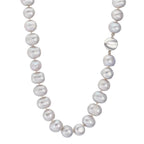 Collana Oro bianco 750/18 carati Perla coltivata d'acqua dolce Grigio 10.5-11 mm 42 cm
