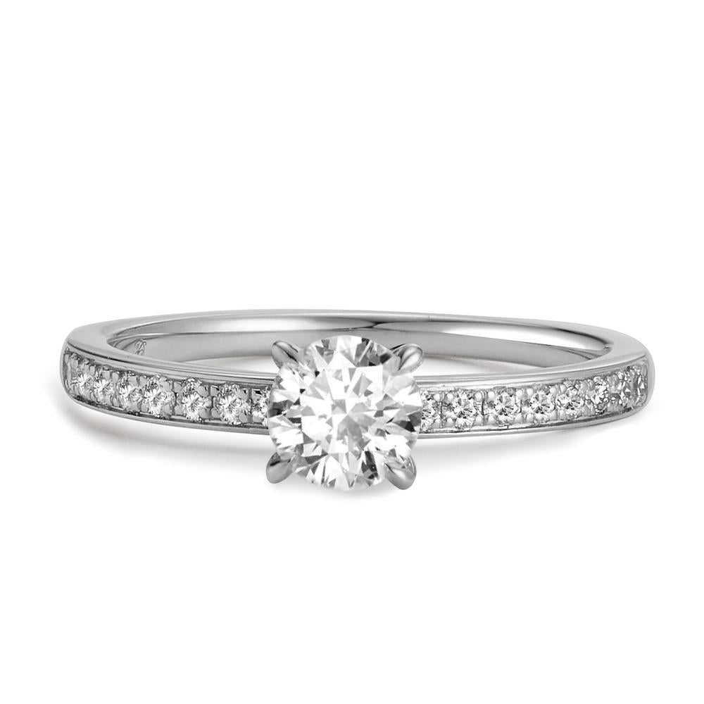 Anello solitario Platino 950 Diamante bianco, 0.47 ct, [Brillant], w-si, Diamante bianco, 0.01 ct, 19 pietra, [Brillant], w-si