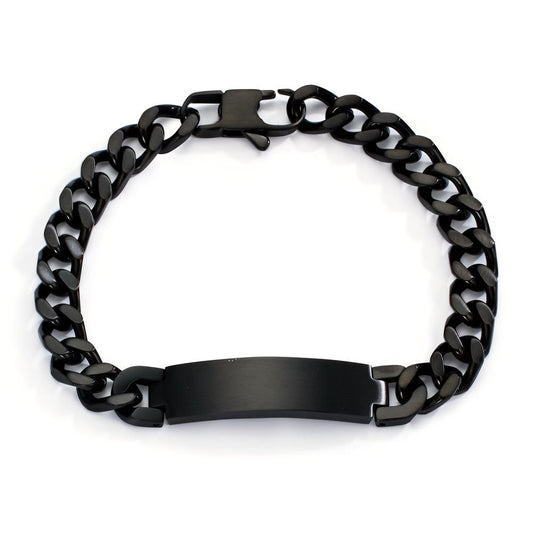 Bracciale con incisione Acciaio inossidabile nero rivestimento IP 21.5 cm