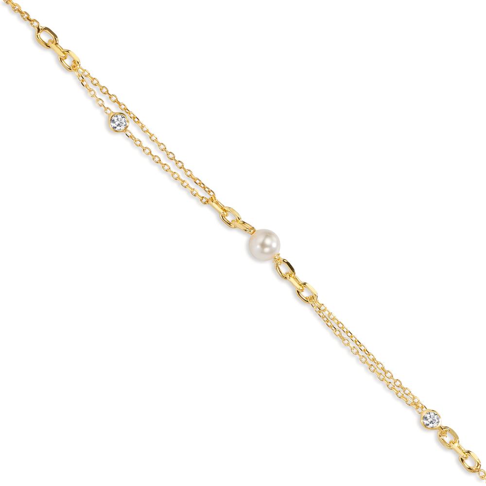 Bracciale Argento Zirconia 2 pietra giallo dorato 16-19 cm