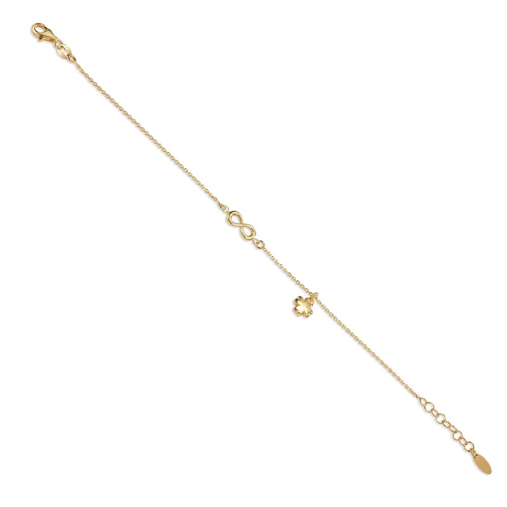 Bracciale Argento giallo dorato Trifoglio 17-19 cm
