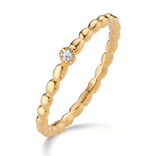 Anello solitario Oro giallo 585/14 kt Diamante 0.025 ct, w-si