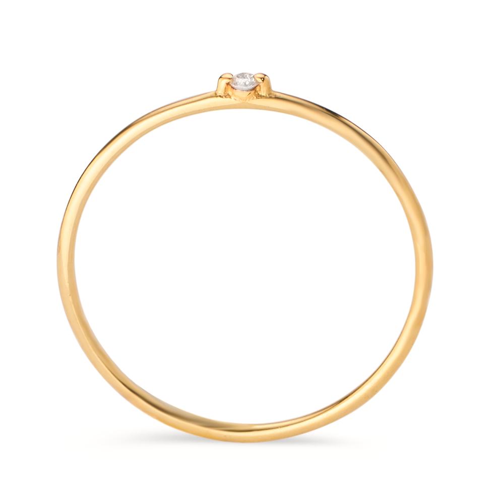 Anello solitario Oro giallo 585/14 kt Diamante 0.012 ct, w-si