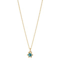 Collana Oro giallo 585/14 kt Topazio azzurro di Londra 0.13 ct 39-42 cm