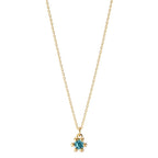 Collana Oro giallo 585/14 kt Topazio azzurro di Londra 0.13 ct 39-42 cm