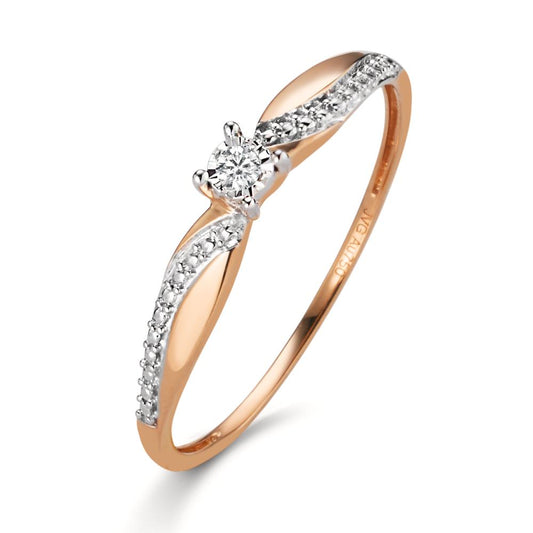 Anello solitario Oro rosa 750/18 carati Diamante 0.02 ct, w-si