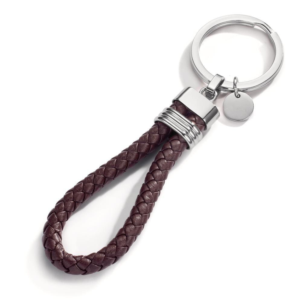 Portachiavi Acciaio inossidabile, Pelle 11 cm Ø30 mm