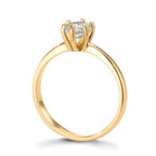 Anello solitario Oro giallo 750/18 carati Laboratorio di diamanti coltivato 0.50 ct, w-si
