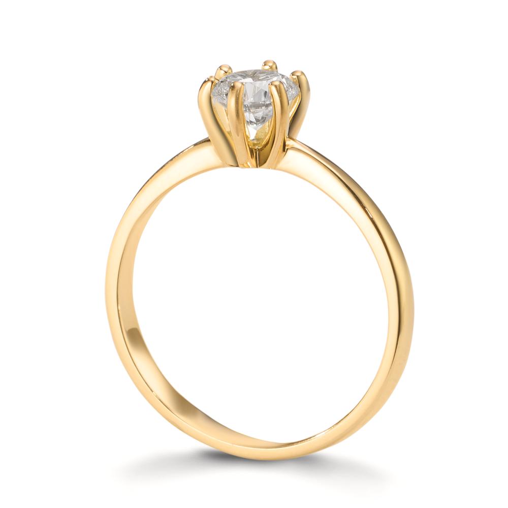 Anello solitario Oro giallo 750/18 carati Laboratorio di diamanti coltivato 0.50 ct, w-si