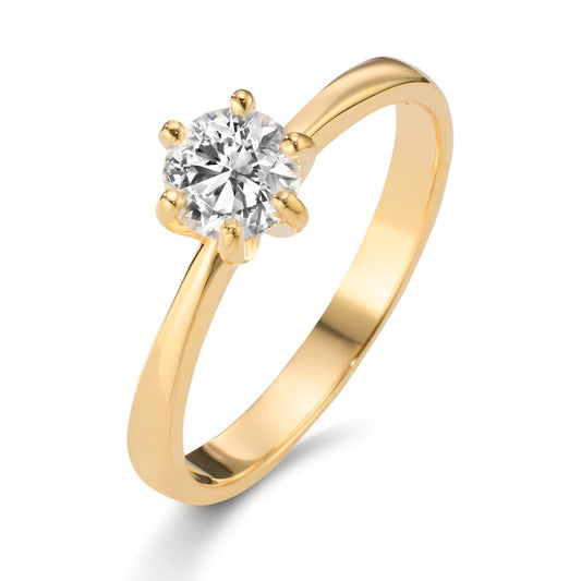 Anello solitario Oro giallo 750/18 carati Laboratorio di diamanti coltivato 0.40 ct, w-si
