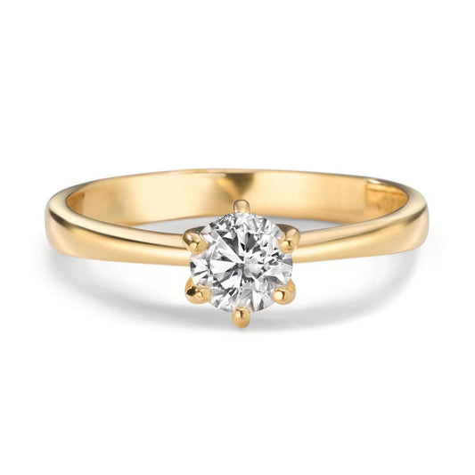 Anello solitario Oro giallo 750/18 carati Laboratorio di diamanti coltivato 0.40 ct, w-si