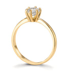 Anello solitario Oro giallo 750/18 carati Laboratorio di diamanti coltivato 0.40 ct, w-si