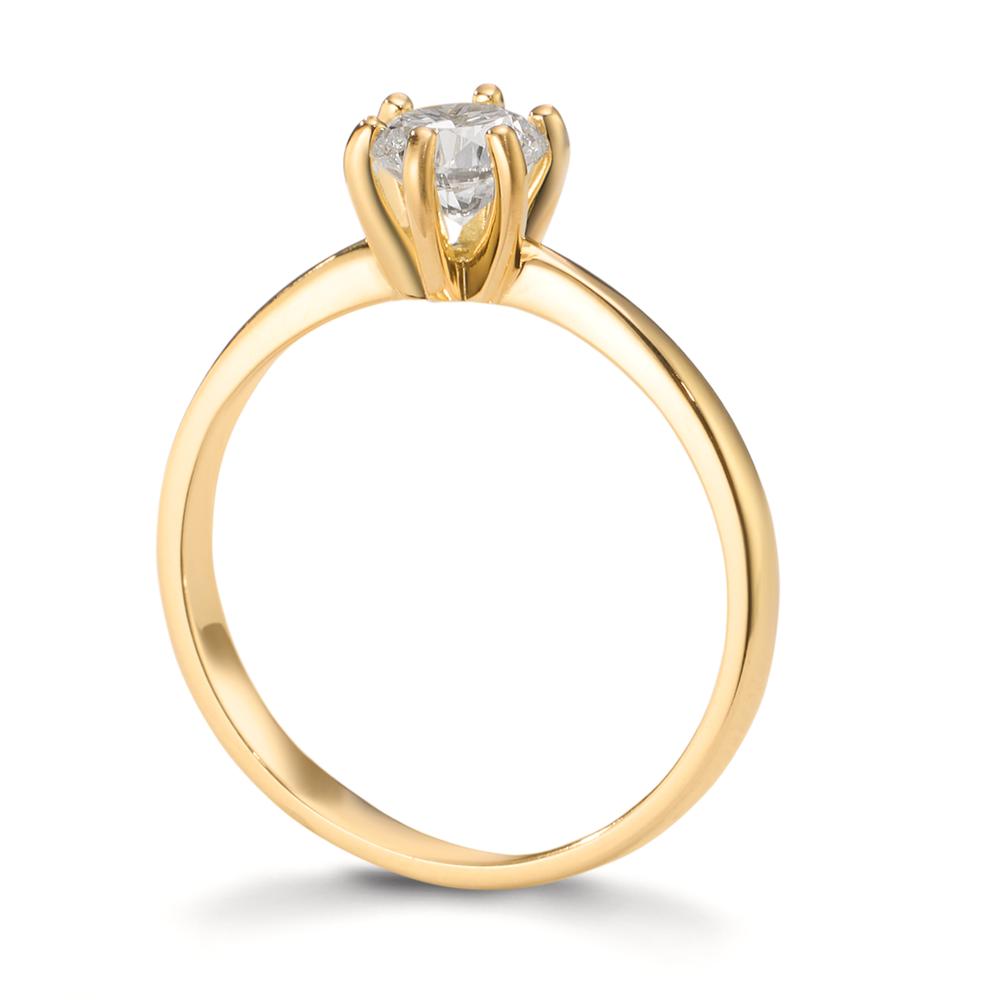 Anello solitario Oro giallo 750/18 carati Laboratorio di diamanti coltivato 0.40 ct, w-si
