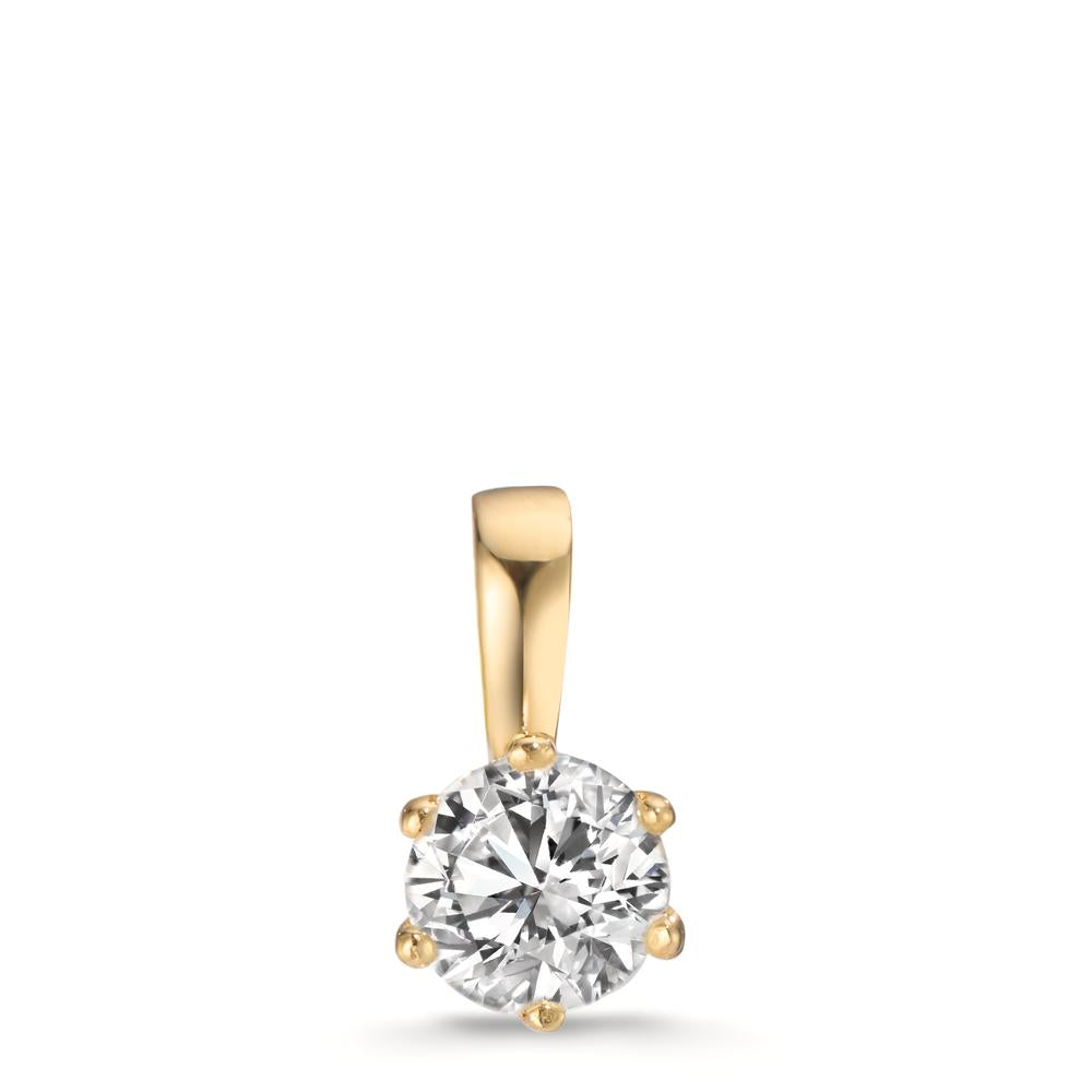 Ciondolo Oro giallo 750/18 carati Laboratorio di diamanti coltivato 1 ct, w-si Ø6.5 mm