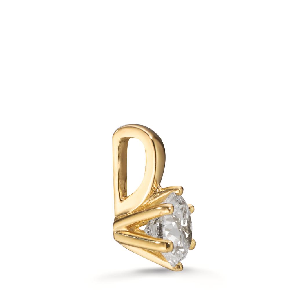 Ciondolo Oro giallo 750/18 carati Laboratorio di diamanti coltivato 1 ct, w-si Ø6.5 mm