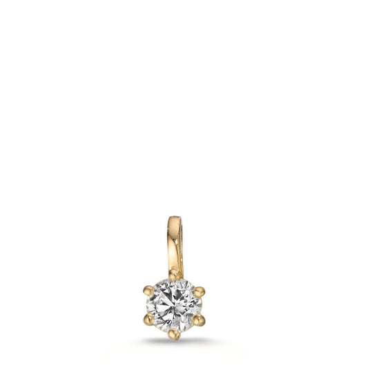 Ciondolo Oro giallo 750/18 carati Laboratorio di diamanti coltivato 0.20 ct, w-si Ø4.3 mm