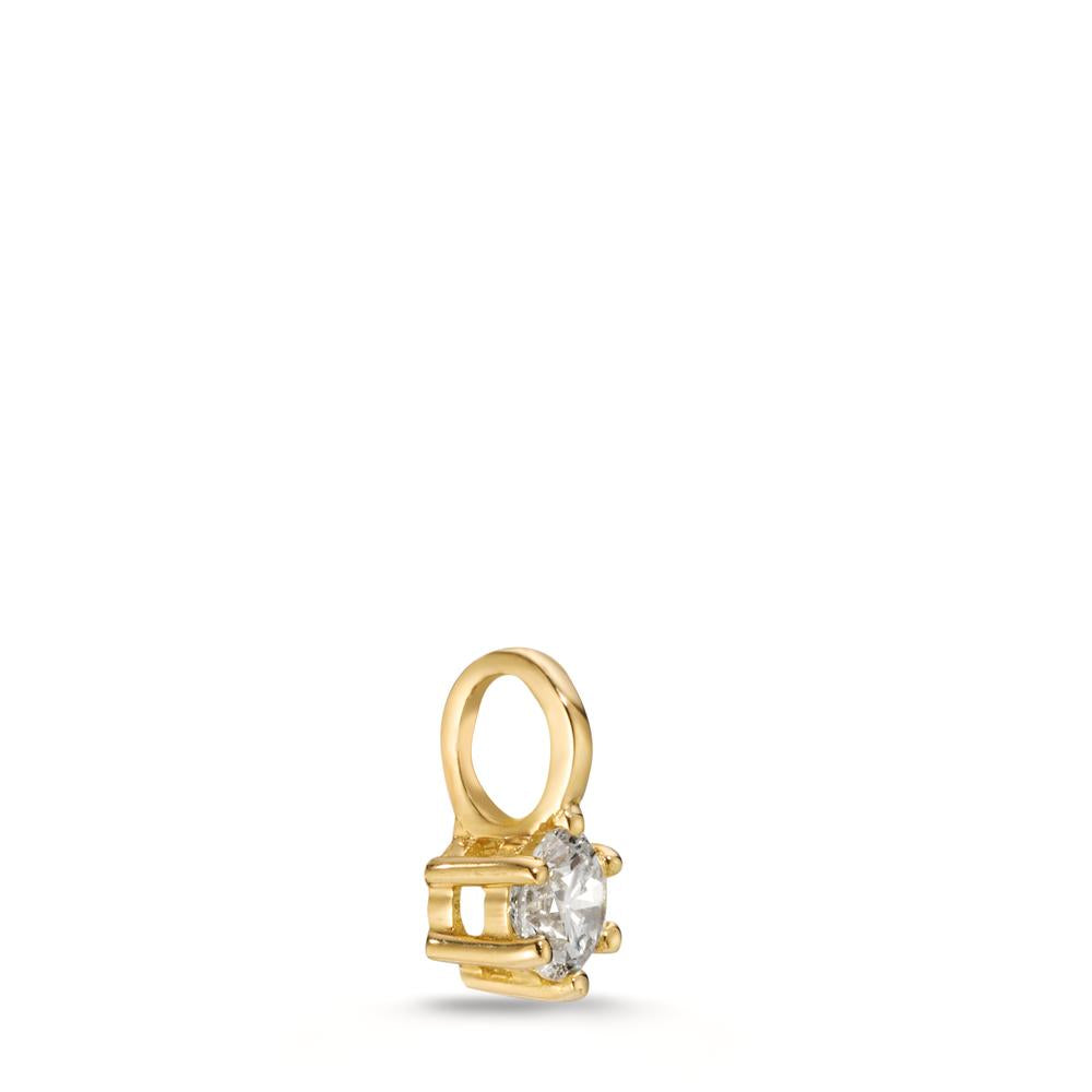 Ciondolo Oro giallo 750/18 carati Laboratorio di diamanti coltivato 0.20 ct, w-si Ø4.3 mm